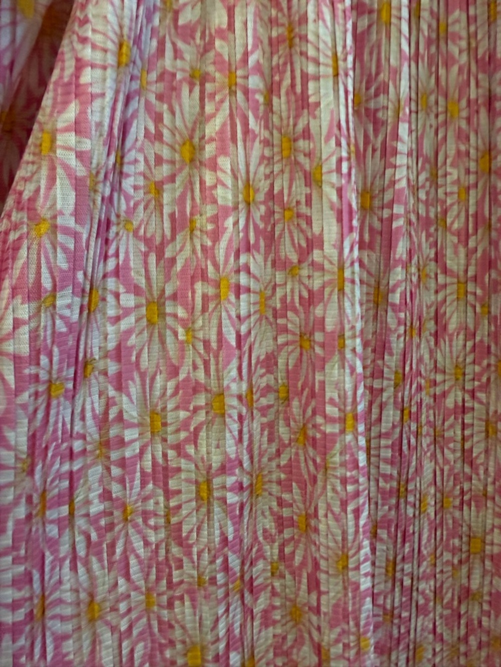 ZARA - Pleated Printed Dress, pink daisy sundress size M - Picture 8 of 16